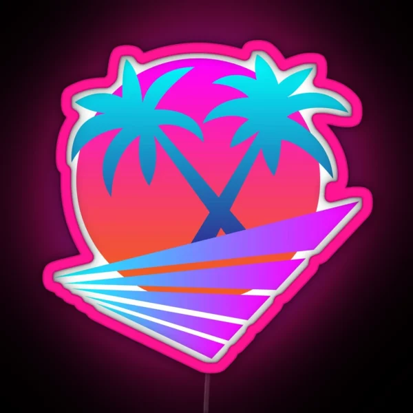 Retro 80 S Sunset Palms RGB Neon Sign