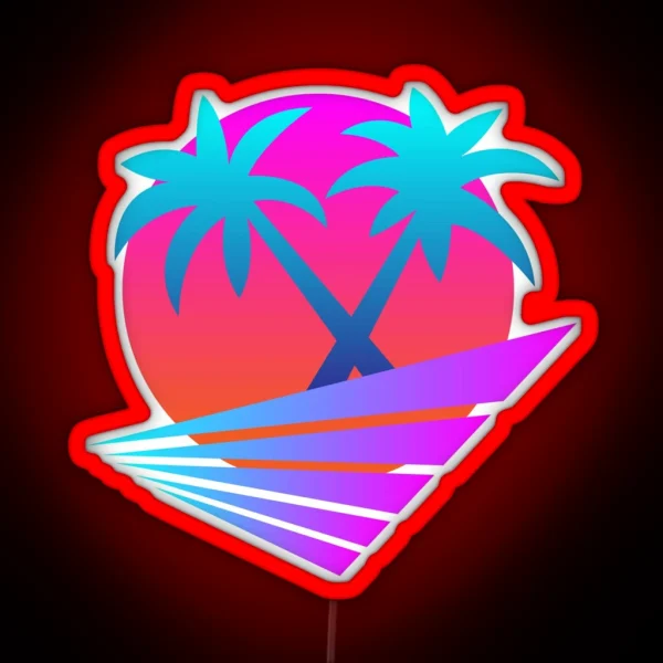 Retro 80 S Sunset Palms RGB Neon Sign