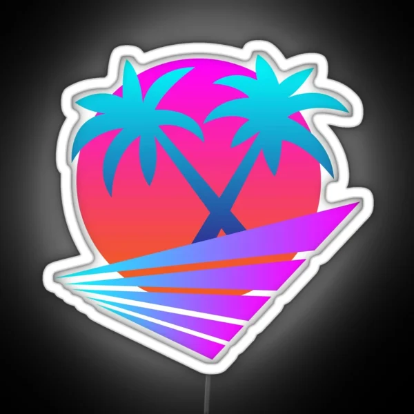 Retro 80 S Sunset Palms RGB Neon Sign
