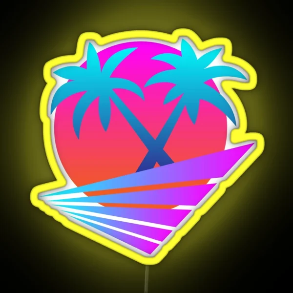 Retro 80 S Sunset Palms RGB Neon Sign