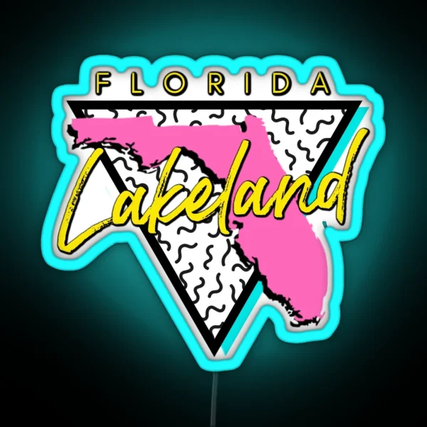 Retro 90 S Lakeland Florida RGB Neon Sign