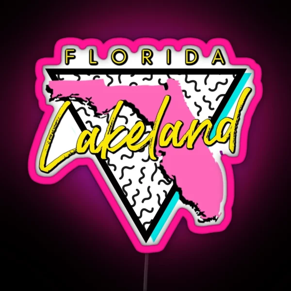 Retro 90 S Lakeland Florida RGB Neon Sign