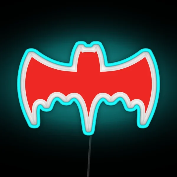 Retro Bat Symbol 60s TV Superhero RGB Neon Sign