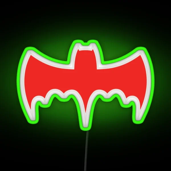 Retro Bat Symbol 60s TV Superhero RGB Neon Sign