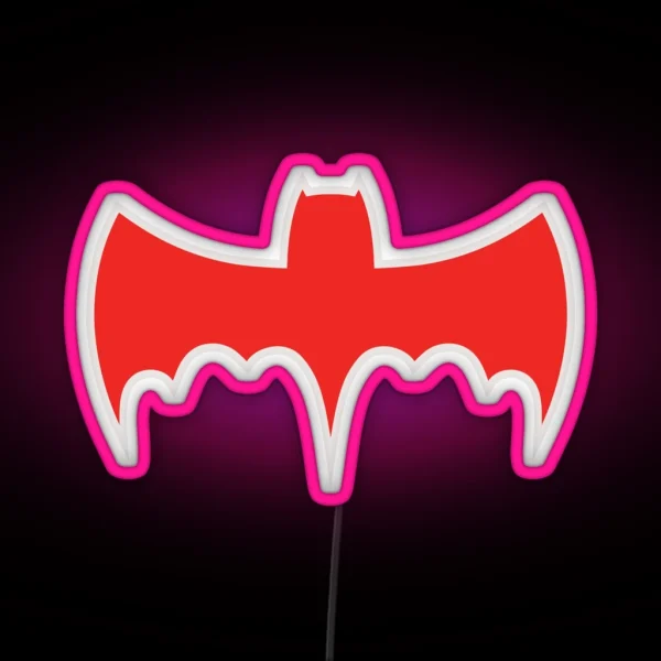 Retro Bat Symbol 60s TV Superhero RGB Neon Sign