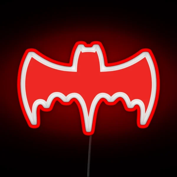 Retro Bat Symbol 60s TV Superhero RGB Neon Sign