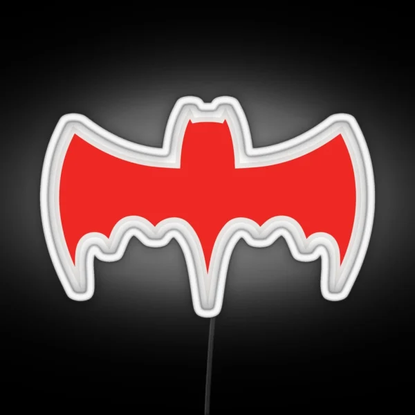 Retro Bat Symbol 60s TV Superhero RGB Neon Sign