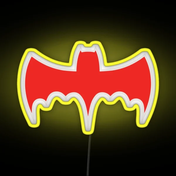 Retro Bat Symbol 60s TV Superhero RGB Neon Sign
