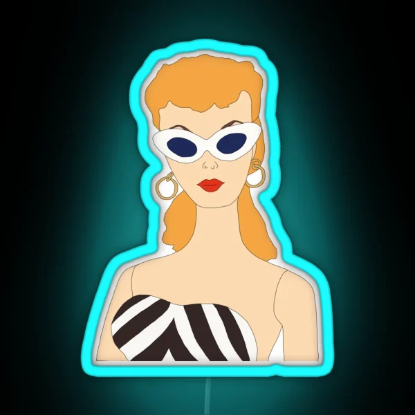 Retro Black And White Doll Vintage RGB Neon Sign
