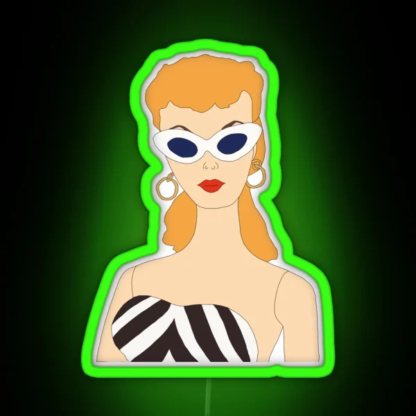 Retro Black And White Doll Vintage RGB Neon Sign