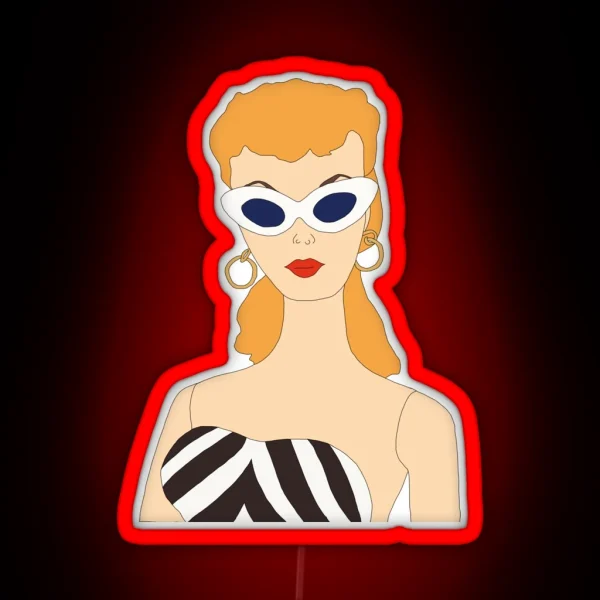 Retro Black And White Doll Vintage RGB Neon Sign