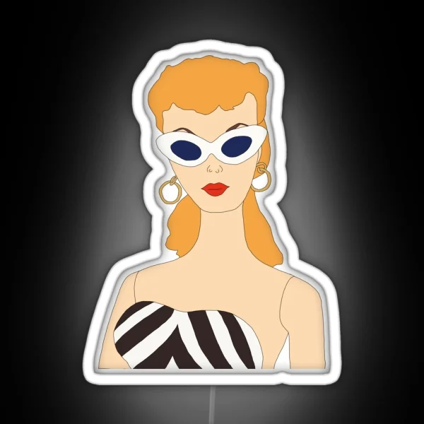 Retro Black And White Doll Vintage RGB Neon Sign
