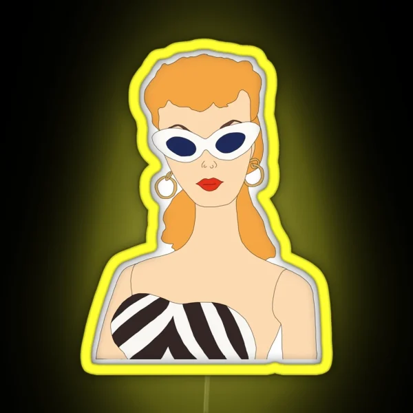 Retro Black And White Doll Vintage RGB Neon Sign
