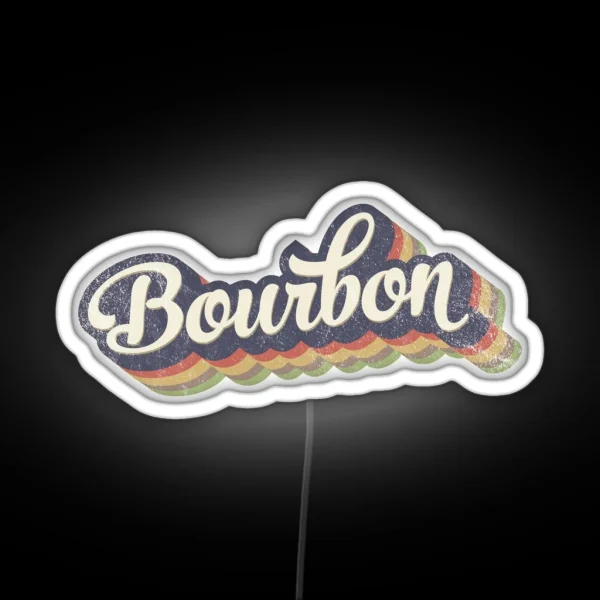 Retro Bourbon Logo Art RGB Neon Sign