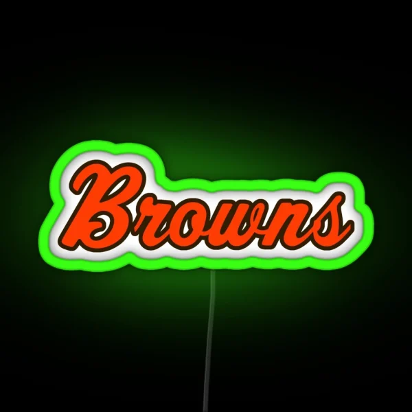 Retro Browns Script RGB Neon Sign