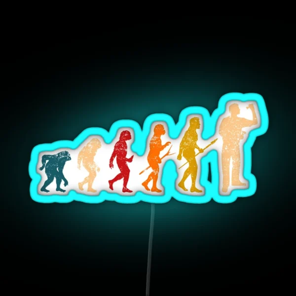 Retro Darts Player Evolution RGB Neon Sign