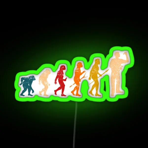 Retro Darts Player Evolution RGB Neon Sign