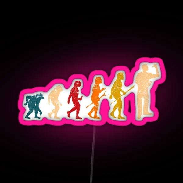 Retro Darts Player Evolution RGB Neon Sign