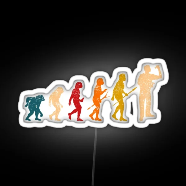 Retro Darts Player Evolution RGB Neon Sign