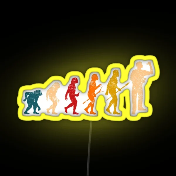 Retro Darts Player Evolution RGB Neon Sign