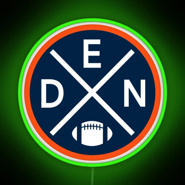 Retro Denver Football Emblem Vintage DEN RGB Neon Sign