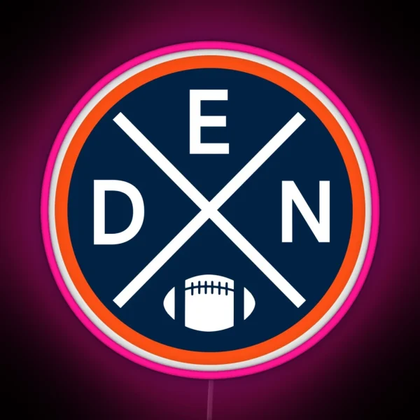 Retro Denver Football Emblem Vintage DEN RGB Neon Sign