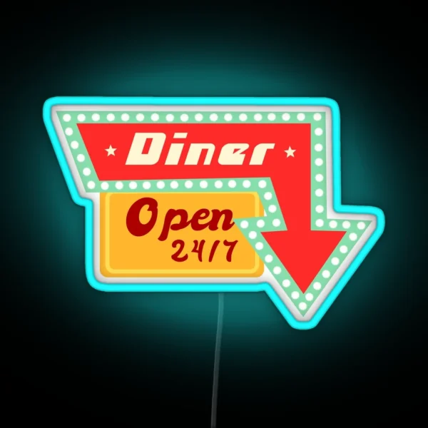 Retro Diner Sign Vintage Diner RGB Neon Sign