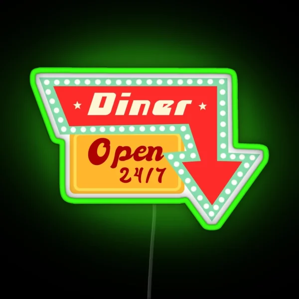 Retro Diner Sign Vintage Diner RGB Neon Sign