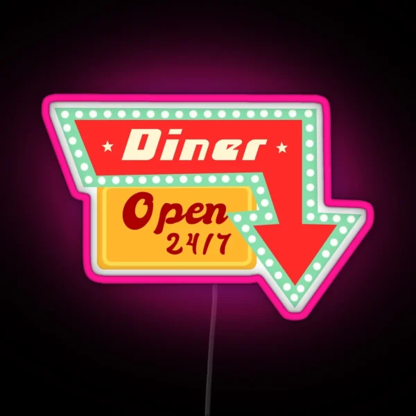 Retro Diner Sign Vintage Diner RGB Neon Sign