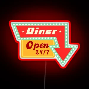 Retro Diner Sign Vintage Diner RGB Neon Sign