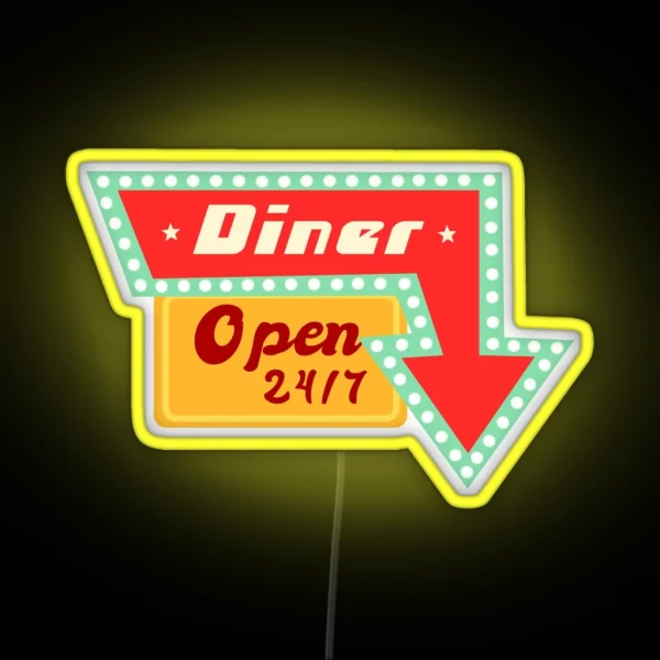 Retro Diner Sign Vintage Diner RGB Neon Sign