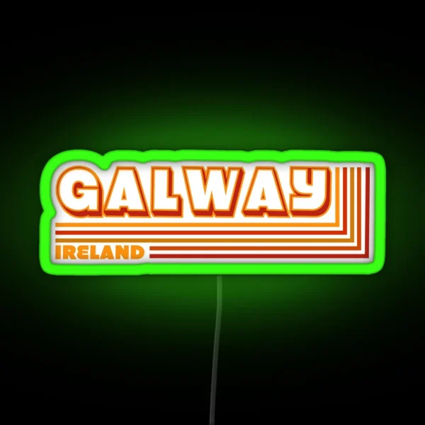 Retro Galway Ireland Traveler RGB Neon Sign