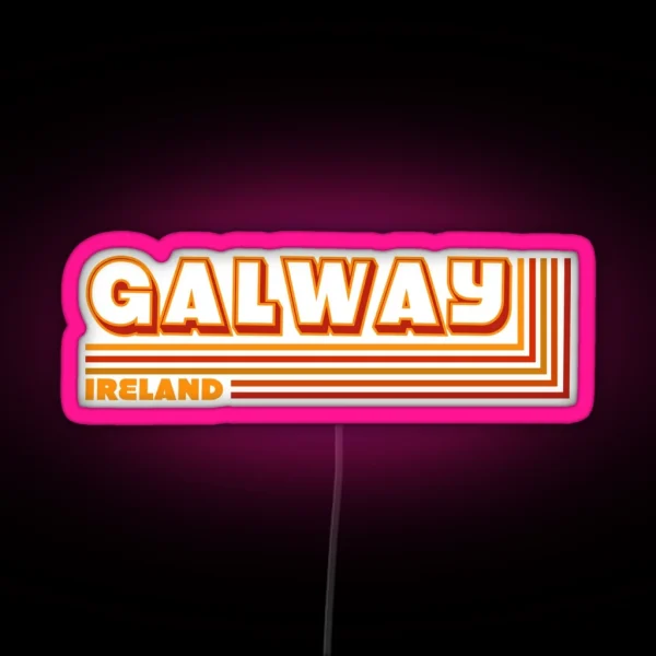 Retro Galway Ireland Traveler RGB Neon Sign