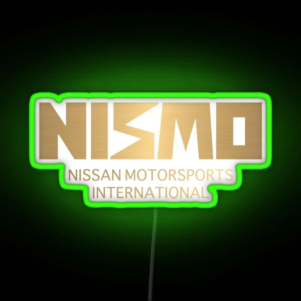 Retro Gold And Black Nismo Nissan Motorsport Logo RGB Neon Sign