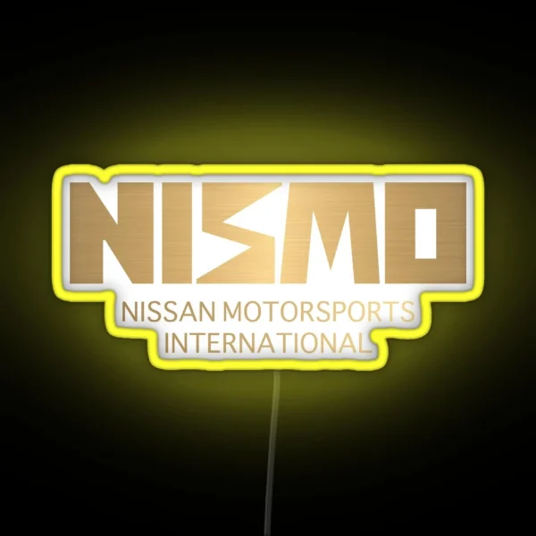 Retro Gold And Black Nismo Nissan Motorsport Logo RGB Neon Sign