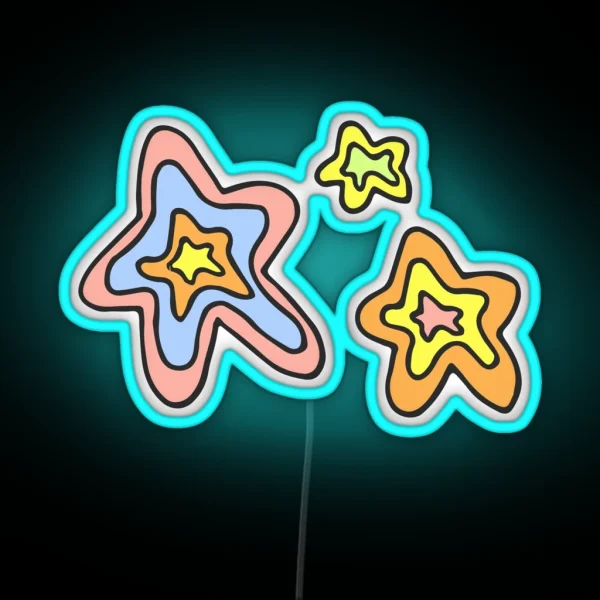 Retro Groovy Starz RGB Neon Sign