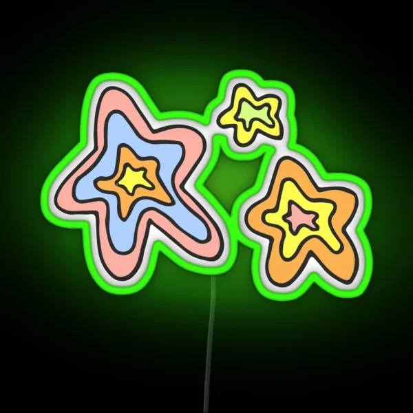 Retro Groovy Starz RGB Neon Sign