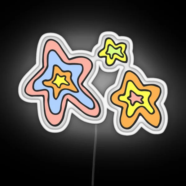 Retro Groovy Starz RGB Neon Sign