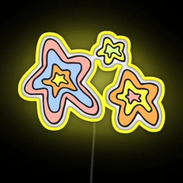 Retro Groovy Starz RGB Neon Sign