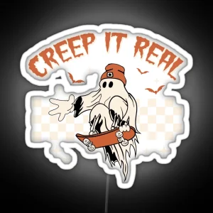 Retro Halloween Creep It Real Graphic RGB Neon Sign