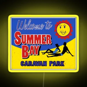 Retro Home And Away Summer Bay Caravan Park Classic RGB Neon Sign