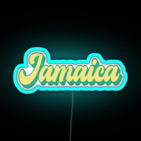 Retro Jamaica Caribbean Island Lover RGB Neon Sign