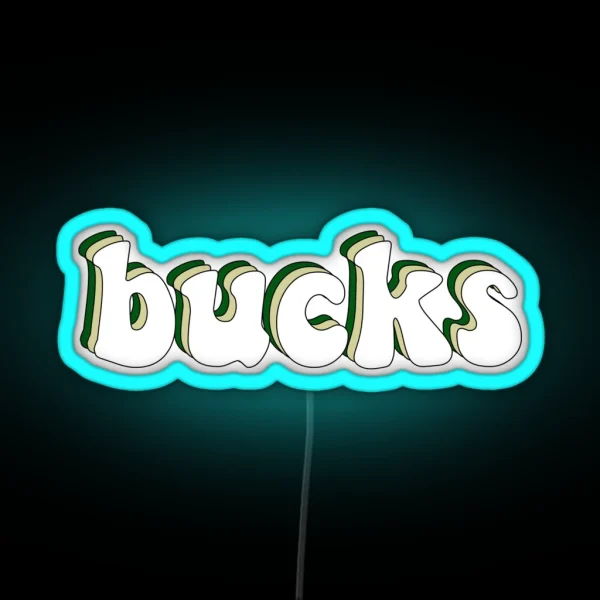 Retro Milwaukee Bucks RGB Neon Sign