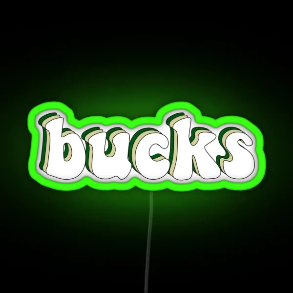 Retro Milwaukee Bucks RGB Neon Sign