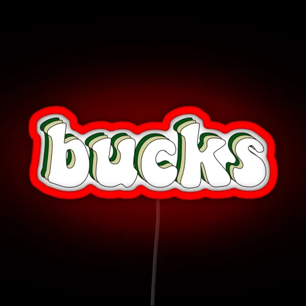Retro Milwaukee Bucks RGB Neon Sign
