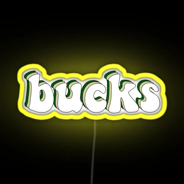 Retro Milwaukee Bucks RGB Neon Sign