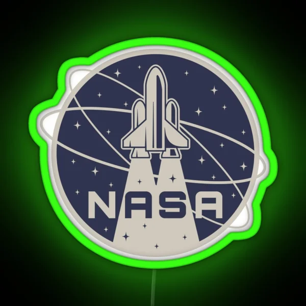 Retro NASA Logo Design Led Mask Tee RGB Neon Sign