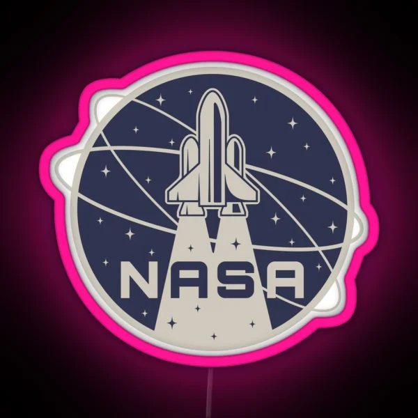 Retro NASA Logo Design Led Mask Tee RGB Neon Sign