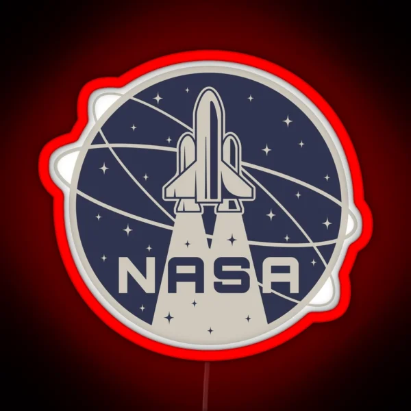 Retro NASA Logo Design Led Mask Tee RGB Neon Sign