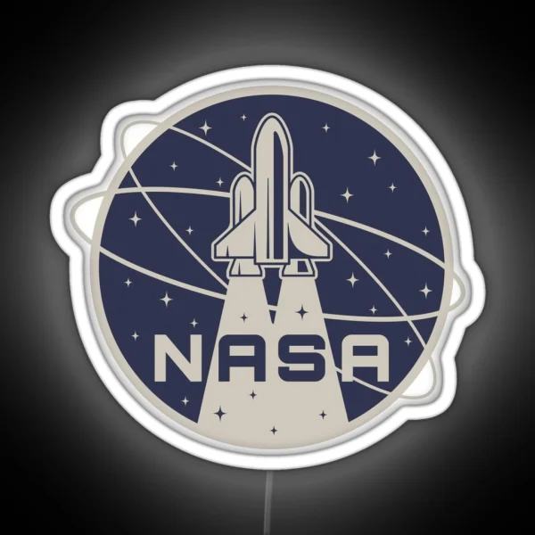 Retro NASA Logo Design Led Mask Tee RGB Neon Sign